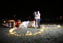 Cam Fanus Süsleme Bodrum Sahil Evlenme Teklifi Organizasyonu